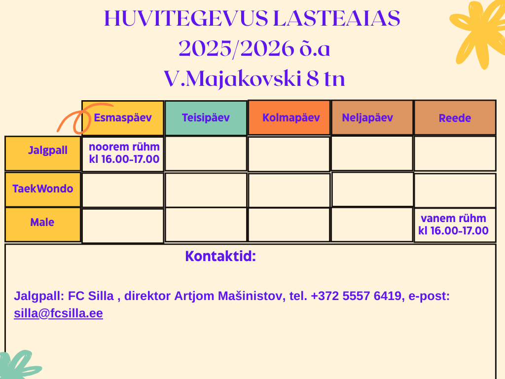 Huvitegevus Majakovski 8 tn